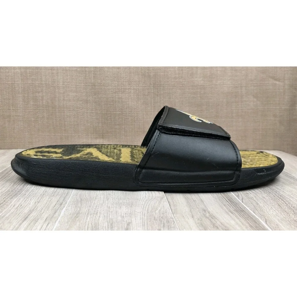 Foco New Orleans Saints Wordmark Gel Mens XL 13/14 Slip On Slide Sandals NFL